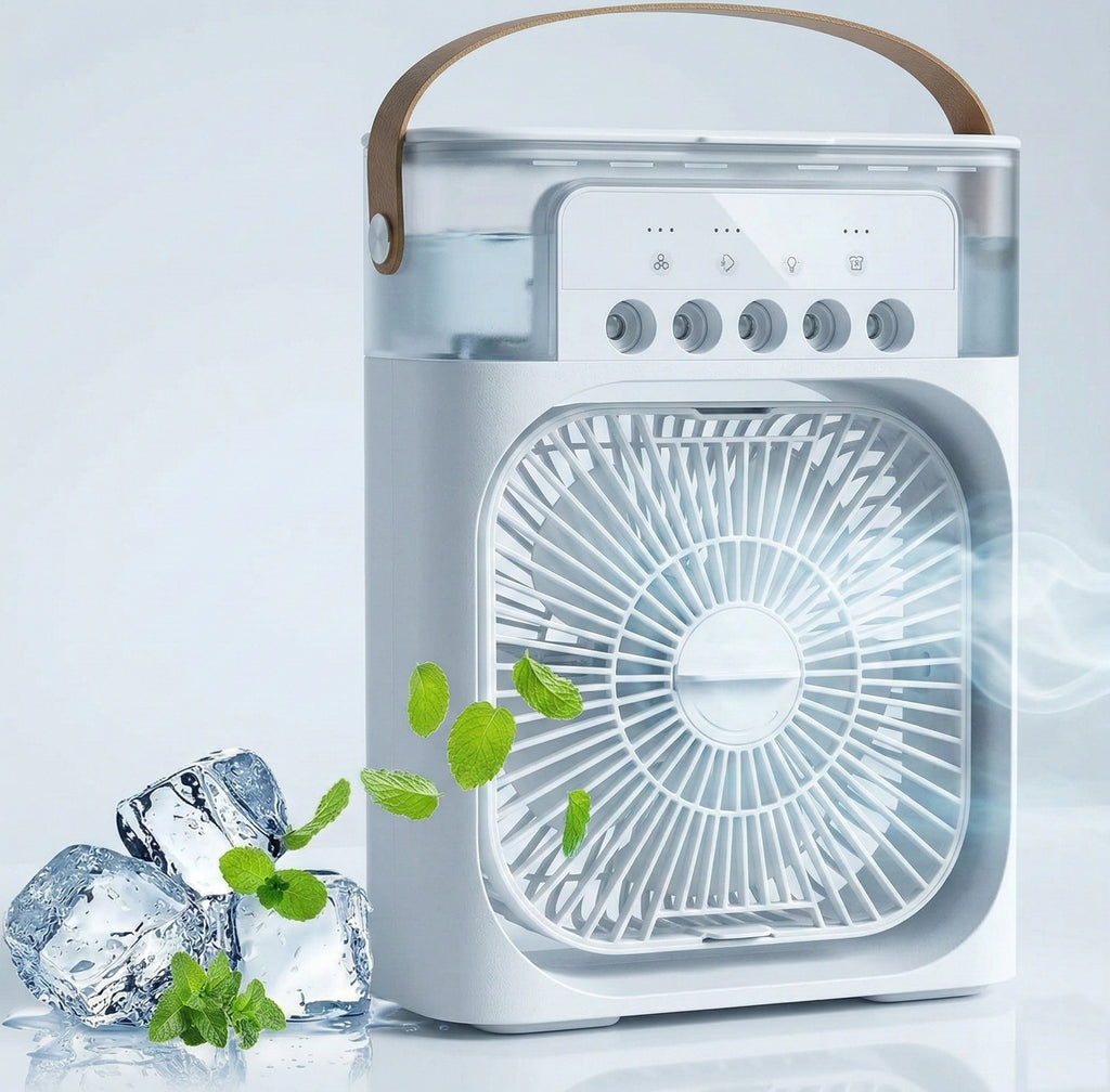 Portable USB Water Spray Mist Fan – Mini Air Cooler & Humidifier for Home and Office